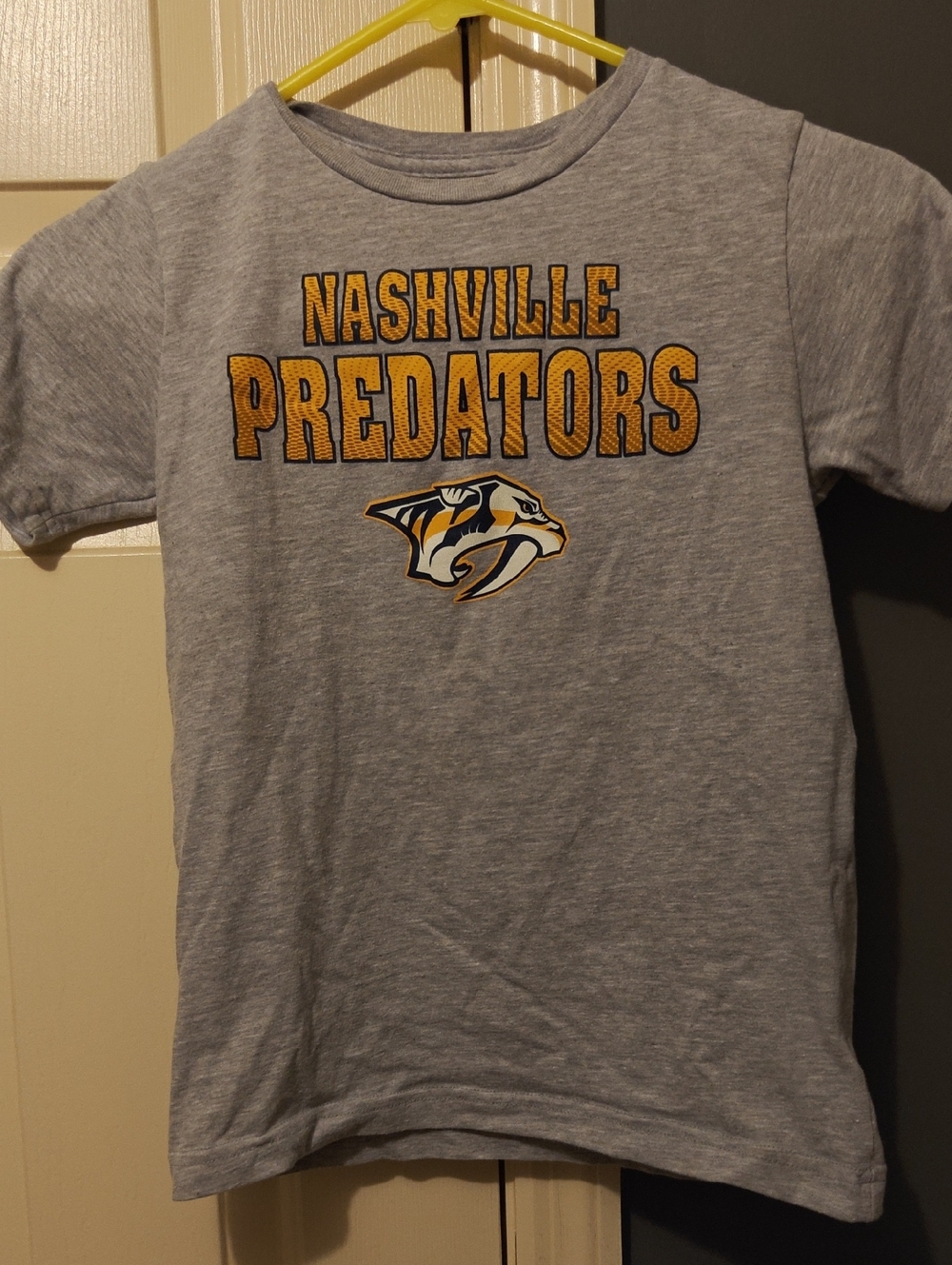 NHL Nashville Predators Youth Gray and Gold Graphic Tee